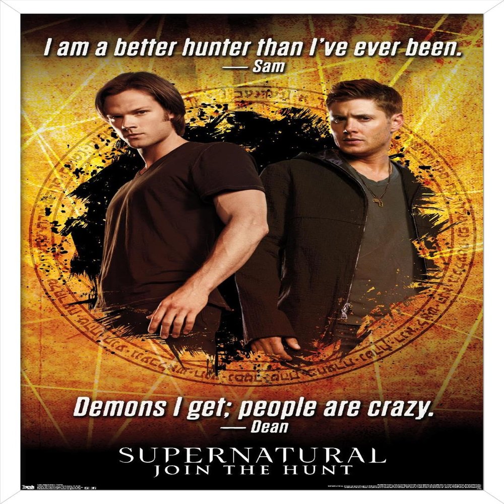 Trends International Supernatural - Quotes Wall Poster, 14.725" x 22.375", White Framed Version
