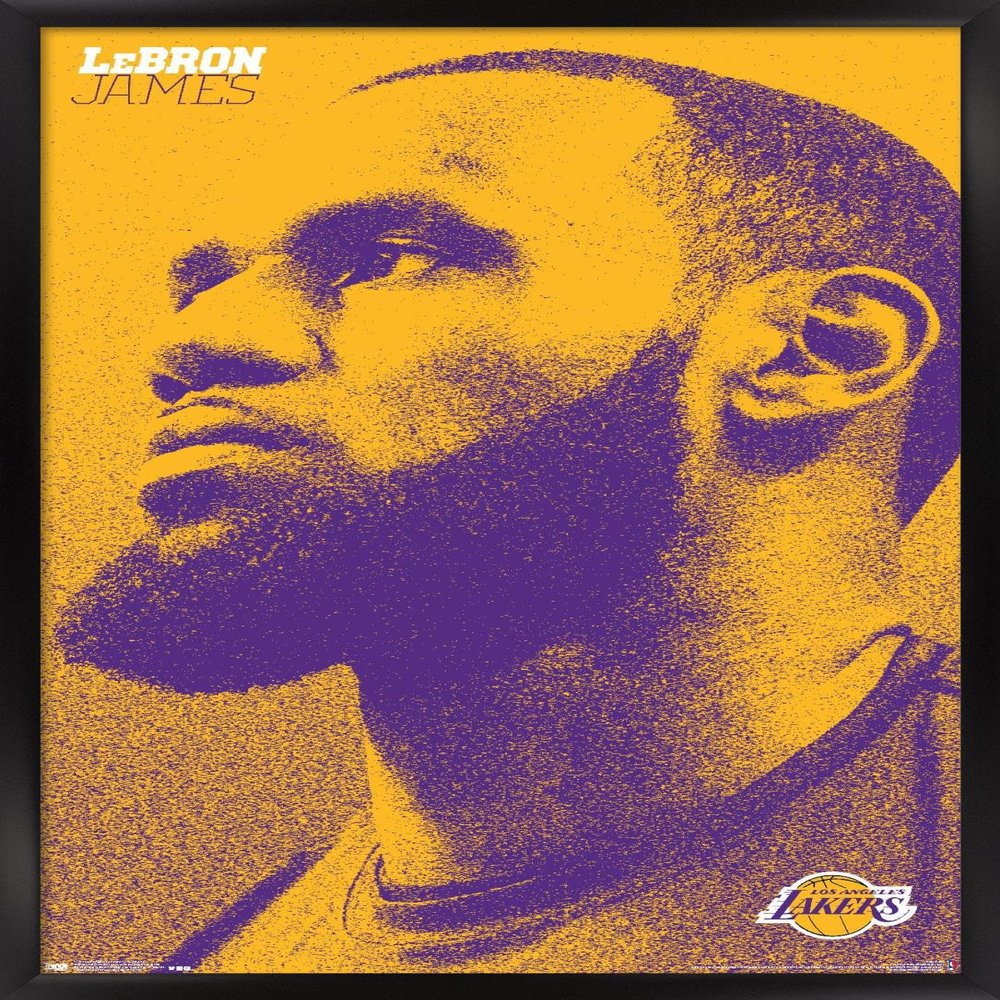 Trends International NBA Los Angeles Lakers - Lebron James 18 Wall Poster, 14.725" x 22.375", Black Framed Version