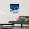 Trends International NBA Minnesota Timberwolves - Logo 18 Wall Poster, 14.725" x 22.375", White Framed Version view 2