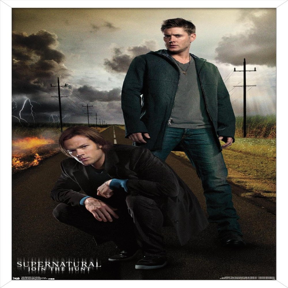 Trends International Supernatural - Dean And Sam Wall Poster, 14.725" x 22.375", White Framed Version