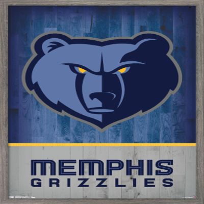 Trends International NBA Memphis Grizzlies - Logo 18 Wall Poster, 14.725" x 22.375", Barnwood Framed Version