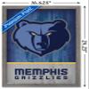 Trends International NBA Memphis Grizzlies - Logo 18 Wall Poster, 14.725" x 22.375", Barnwood Framed Version view 3