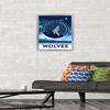 Trends International NBA Minnesota Timberwolves - Logo 18 Wall Poster, 14.725" x 22.375", Silver Framed Version view 2