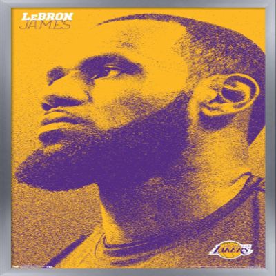 Trends International NBA Los Angeles Lakers - Lebron James 18 Wall Poster, 14.725" x 22.375", Silver Framed Version