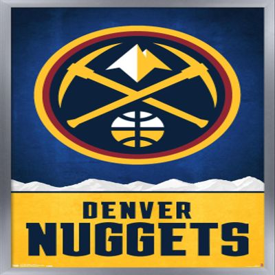Trends International NBA Denver Nuggets - Logo 18 Wall Poster, 14.725" x 22.375", Silver Framed Version