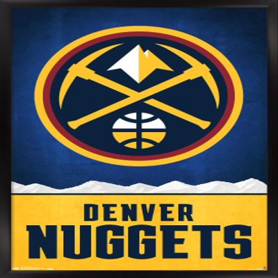 Trends International NBA Denver Nuggets - Logo 18 Wall Poster, 14.725" x 22.375", Black Framed Version