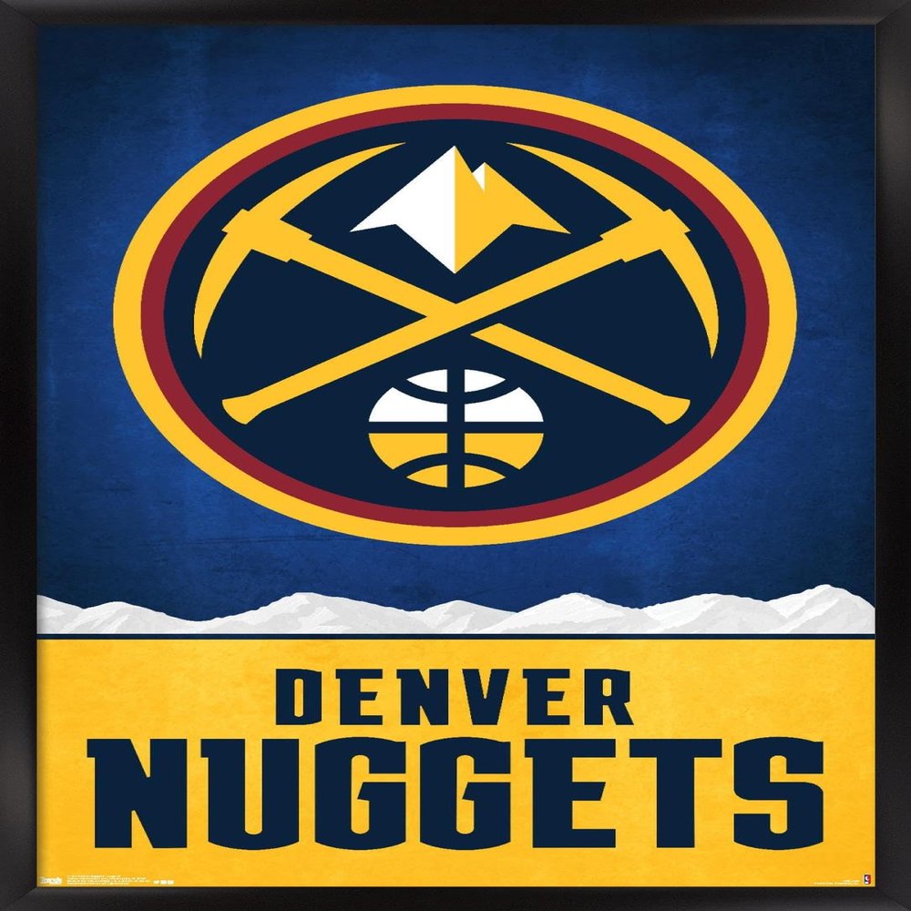 Trends International NBA Denver Nuggets - Logo 18 Wall Poster, 14.725" x 22.375", Black Framed Version