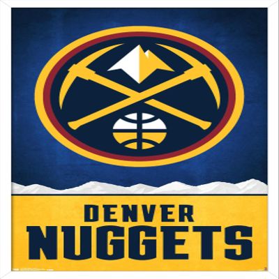 Trends International NBA Denver Nuggets - Logo 18 Wall Poster, 14.725" x 22.375", White Framed Version