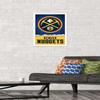 Trends International NBA Denver Nuggets - Logo 18 Wall Poster, 14.725" x 22.375", White Framed Version view 2