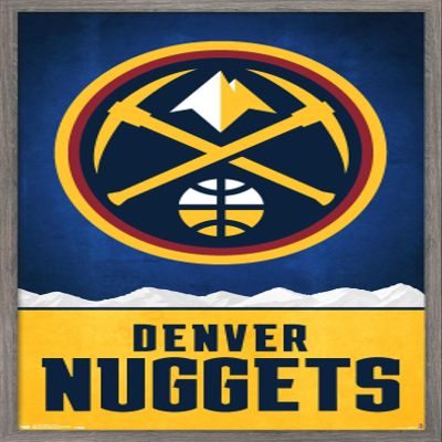 Trends International NBA Denver Nuggets - Logo 18 Wall Poster, 14.725" x 22.375", Barnwood Framed Version
