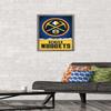 Trends International NBA Denver Nuggets - Logo 18 Wall Poster, 14.725" x 22.375", Barnwood Framed Version view 2