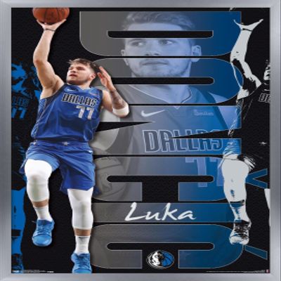 Trends International NBA Dallas Mavericks - Luka Doncic 19 Wall Poster, 14.725" x 22.375", Silver Framed Version