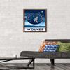 Trends International NBA Minnesota Timberwolves - Logo 18 Wall Poster, 14.725" x 22.375", Mahogany Framed Version view 2