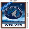 Trends International NBA Minnesota Timberwolves - Logo 18 Wall Poster, 14.725" x 22.375", Mahogany Framed Version view 3