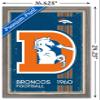 Trends International NFL Denver Broncos - Retro Logo 14 Wall Poster, 14.725" x 22.375", Barnwood Framed Version view 3