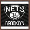 Trends International NBA Brooklyn Nets - Logo 15 Wall Poster, 14.725" x 22.375", Mahogany Framed Version view 1