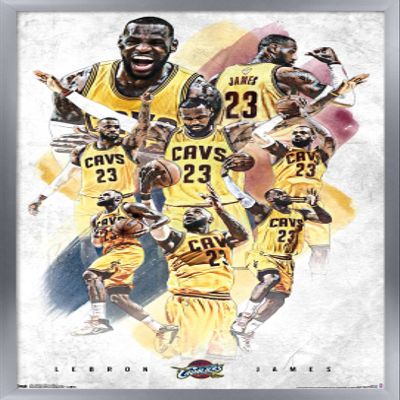 NBA Cleveland Cavaliers - Lebron James 15 Wall Poster, 22.4L" x 14.7W", Silver Framed Version
