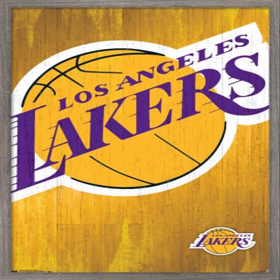 Trends International NBA Los Angeles Lakers - Logo 13 Wall Poster, 14.725" x 22.375", Barnwood Framed Version
