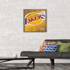 Trends International NBA Los Angeles Lakers - Logo 13 Wall Poster, 14.725" x 22.375", Barnwood Framed Version view 2