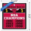 Trends International NBA Chicago Bulls - Champions 13 Wall Poster, 14.725" x 22.375", White Framed Version view 3