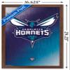 Trends International NBA Charlotte Hornets - Logo 14 Wall Poster, 14.725" x 22.375", Mahogany Framed Version view 3