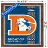 Trends International NFL Denver Broncos - Retro Logo 14 Wall Poster, 14.725" x 22.375", Mahogany Framed Version view 3