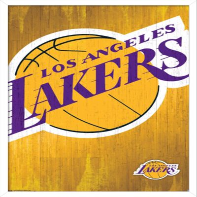 Trends International NBA Los Angeles Lakers - Logo 13 Wall Poster, 14.725" x 22.375", White Framed Version