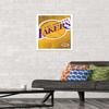 Trends International NBA Los Angeles Lakers - Logo 13 Wall Poster, 14.725" x 22.375", White Framed Version view 2