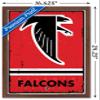 Trends International NFL Atlanta Falcons - Retro Logo 15 Wall Poster, 14.725" x 22.375", Mahogany Framed Version view 3