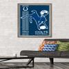Trends International NFL Indianapolis Colts - Retro Logo 14 Wall Poster, 22.375" x 34", Barnwood Framed Version view 2