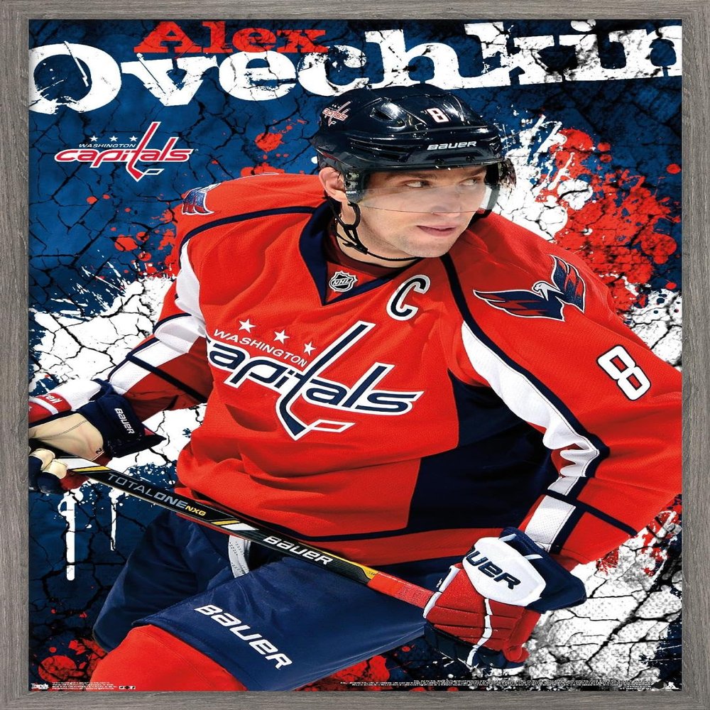 Trends International NHL Washington Capitals - Alex Ovechkin 13 Wall Poster, 14.725" x 22.375", Barnwood Framed Version
