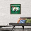Trends International NBA Boston Celtics - Logo 14 Wall Poster, 14.725" x 22.375", Mahogany Framed Version view 2
