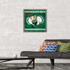 Trends International NBA Boston Celtics - Logo 14 Wall Poster, 14.725" x 22.375", Barnwood Framed Version view 2