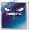 Trends International NBA Charlotte Hornets - Logo 14 Wall Poster, 14.725" x 22.375", Silver Framed Version view 3