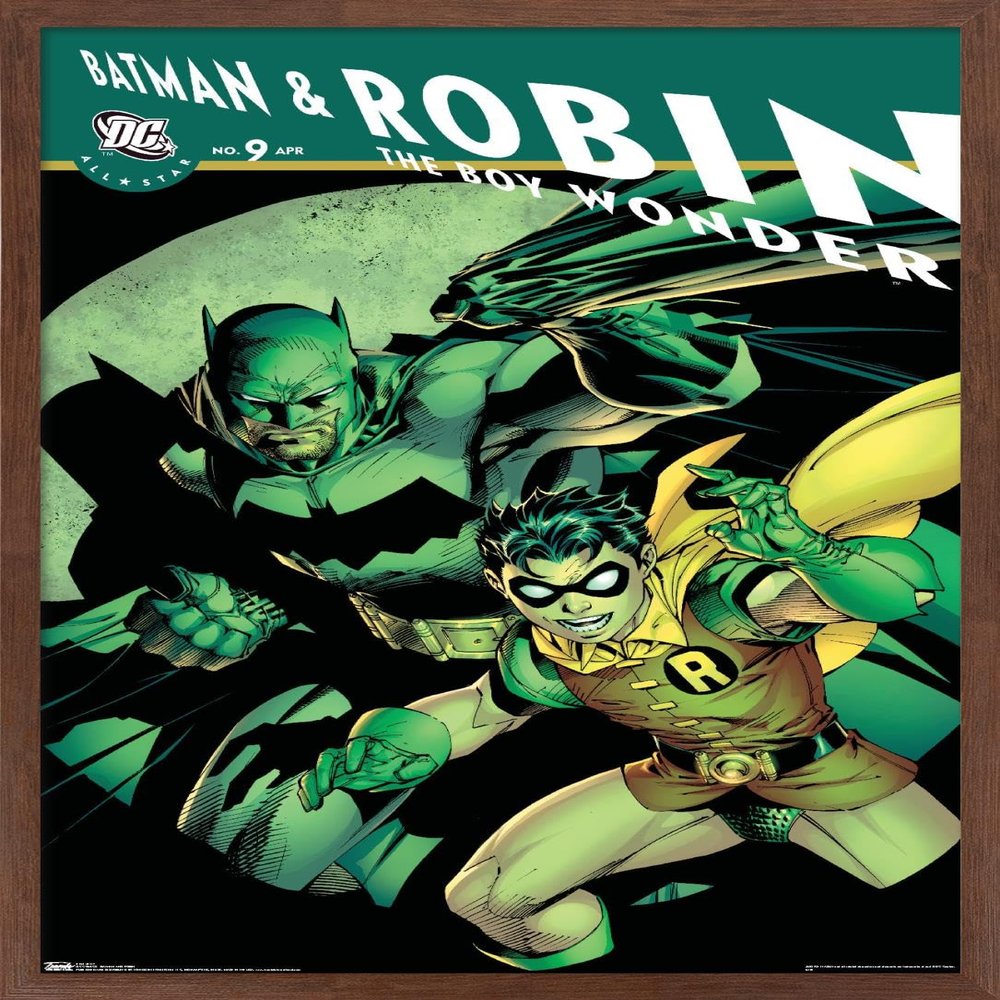 Trends International DC Comics - Batman and Robin The Boy Wonder Wall Poster, 14.725" x 22.375", Mahogany Framed Version