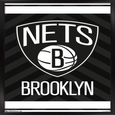 Trends International NBA Brooklyn Nets - Logo 15 Wall Poster, 14.725" x 22.375", Black Framed Version
