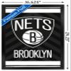 Trends International NBA Brooklyn Nets - Logo 15 Wall Poster, 14.725" x 22.375", Black Framed Version view 3