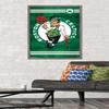 Trends International NBA Boston Celtics - Logo 14 Wall Poster, 22.375" x 34", Barnwood Framed Version view 2