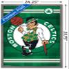 Trends International NBA Boston Celtics - Logo 14 Wall Poster, 22.375" x 34", Barnwood Framed Version view 3