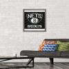 Trends International NBA Brooklyn Nets - Logo 15 Wall Poster, 14.725" x 22.375", Barnwood Framed Version view 2