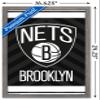 Trends International NBA Brooklyn Nets - Logo 15 Wall Poster, 14.725" x 22.375", Barnwood Framed Version view 3