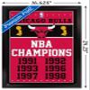 Trends International NBA Chicago Bulls - Champions 13 Wall Poster, 14.725" x 22.375", Black Framed Version view 3
