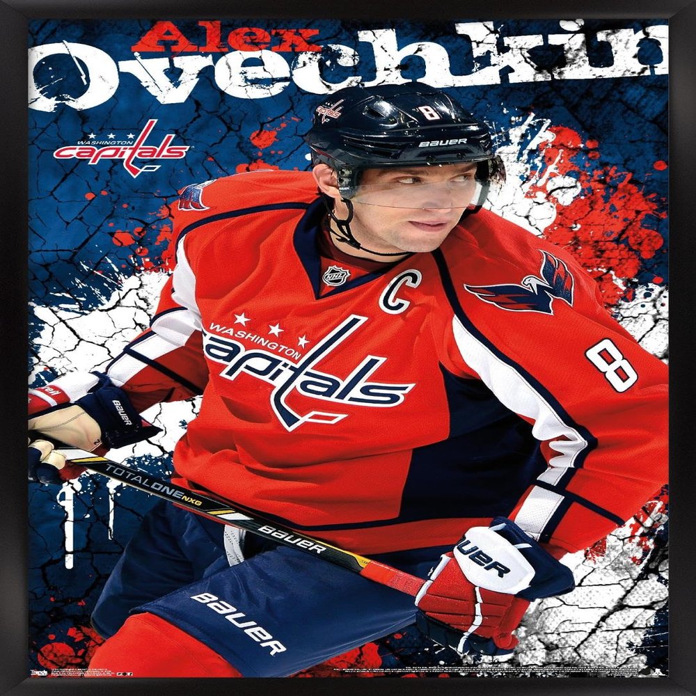Trends International NHL Washington Capitals - Alex Ovechkin 13 Wall Poster, 14.725" x 22.375", Black Framed Version