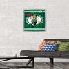Trends International NBA Boston Celtics - Logo 14 Wall Poster, 14.725" x 22.375", Silver Framed Version view 2