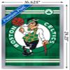 Trends International NBA Boston Celtics - Logo 14 Wall Poster, 14.725" x 22.375", Silver Framed Version view 3