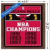 Trends International NBA Chicago Bulls - Champions 13 Wall Poster, 14.725" x 22.375", Mahogany Framed Version view 3