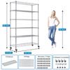 6-Tier Heavy Duty Steel Wire Shelving Unit | 350 lb Capacity per Shelf | NSF Certified Adjustable Storage Rack for Garage, Pantry, Kitchen | 48" L x 18" W x 82" H | Mobile Commercial Shelves view 3