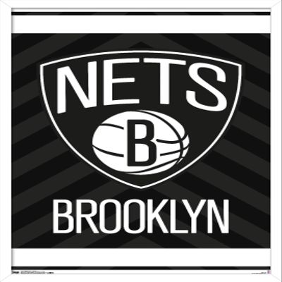 Trends International NBA Brooklyn Nets - Logo 15 Wall Poster, 14.725" x 22.375", White Framed Version