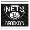 Trends International NBA Brooklyn Nets - Logo 15 Wall Poster, 14.725" x 22.375", White Framed Version view 1