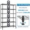 Dkeli 6-Tier Heavy Duty Metal Shelving Unit with Wheels | 48''D x 18''W x 82''H NSF Certified Adjustable Storage Rack | Commercial Grade Steel Wire Shelves for Garage, Pantry, Kitchen - Black view 3